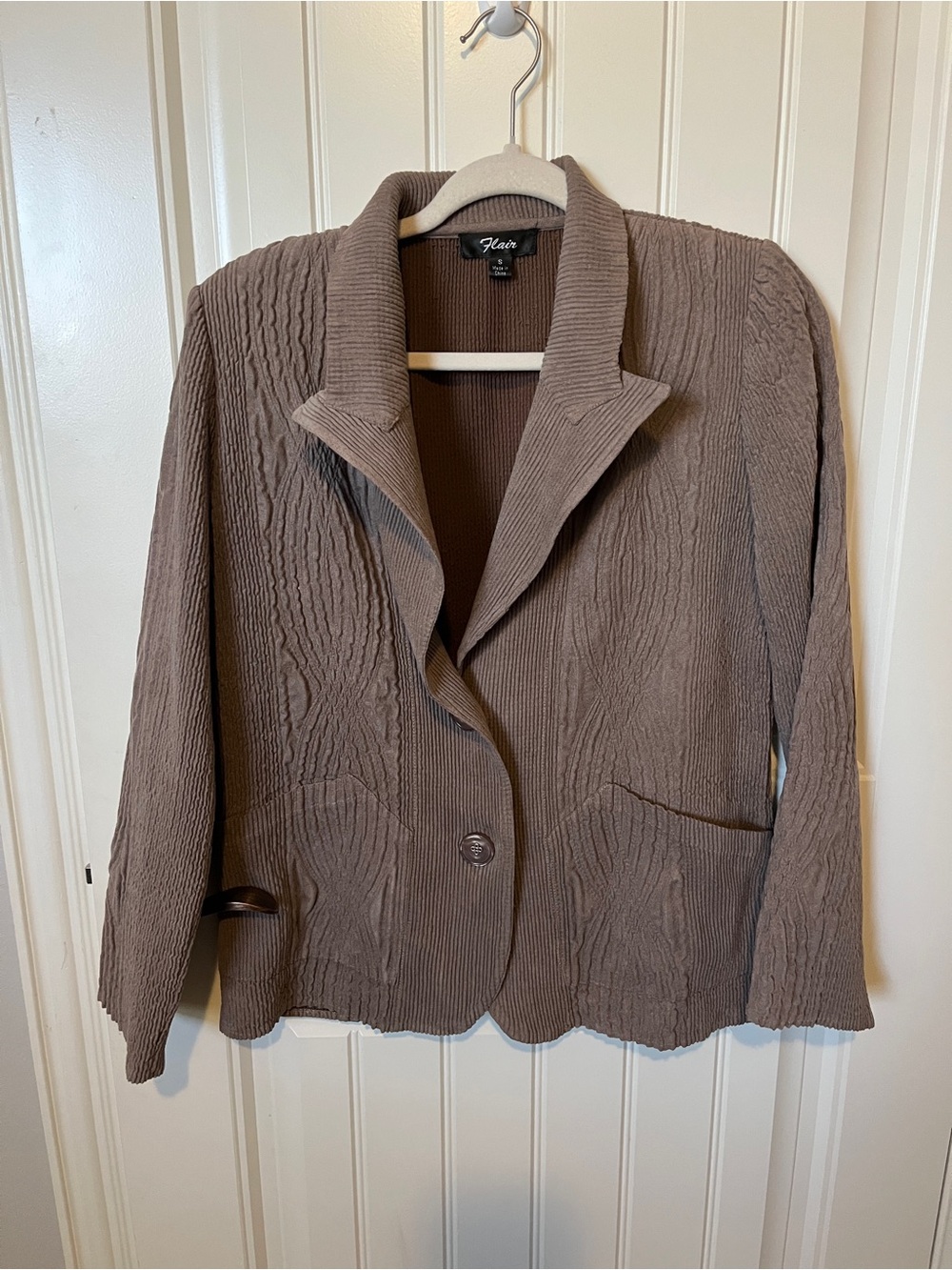 Flair Textured Taupe Women's Jacket